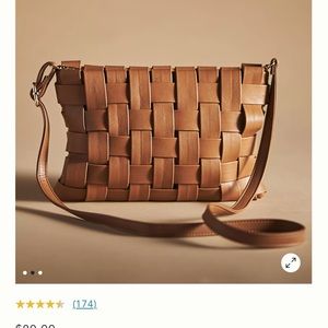 NWT Lindy Woven Clutch in brown